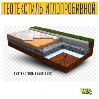 Иглопробивной геотекстиль Вебер.Текс 200 3m2 / Дорнит 200 2х1.5м / Геотекстиль для дорожного строительства, стоянок и дренажных систем